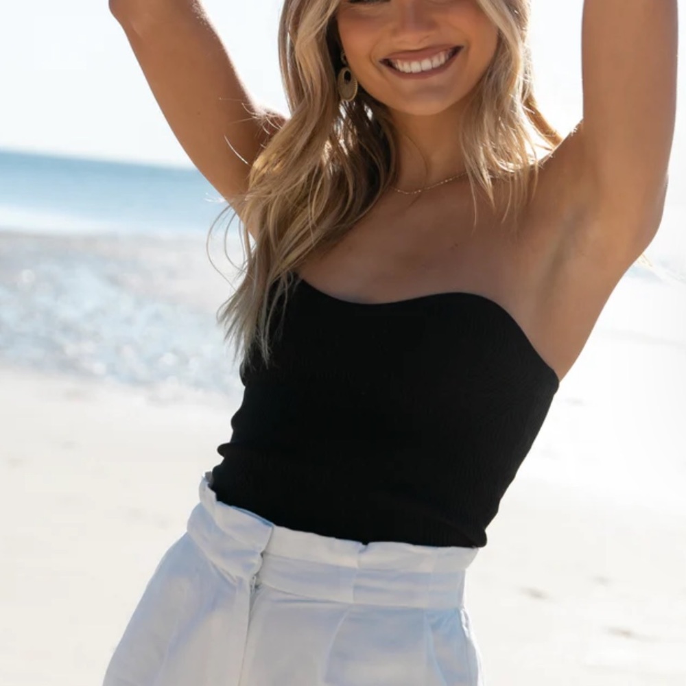 NWT petal & pup black ribbed knit tube top